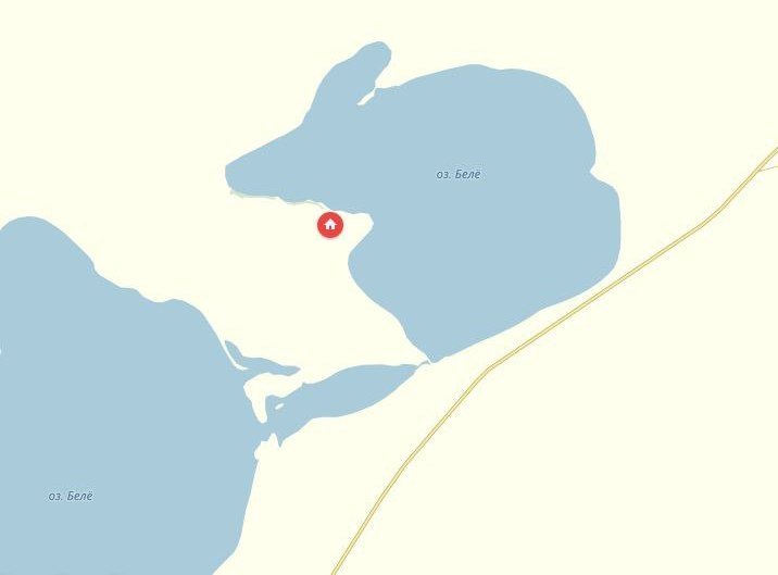 карта озера Беле и меткой гостевого домика